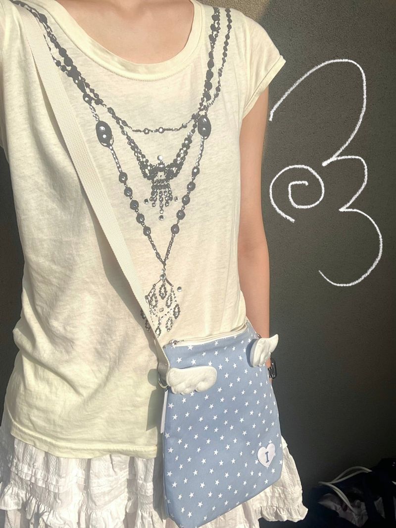Koi cross bag - Angel star (sky blue)