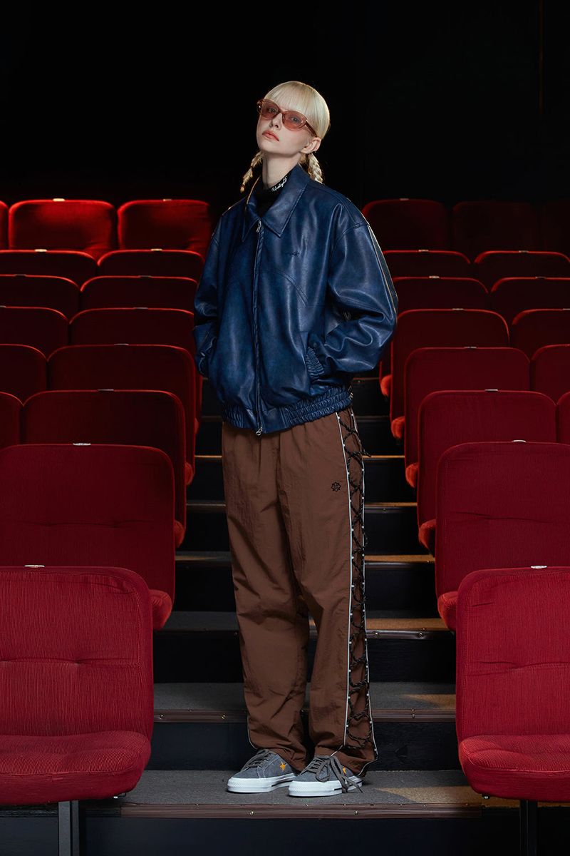 FAUX LEATHER WESTERN BLOUSON / BLUE