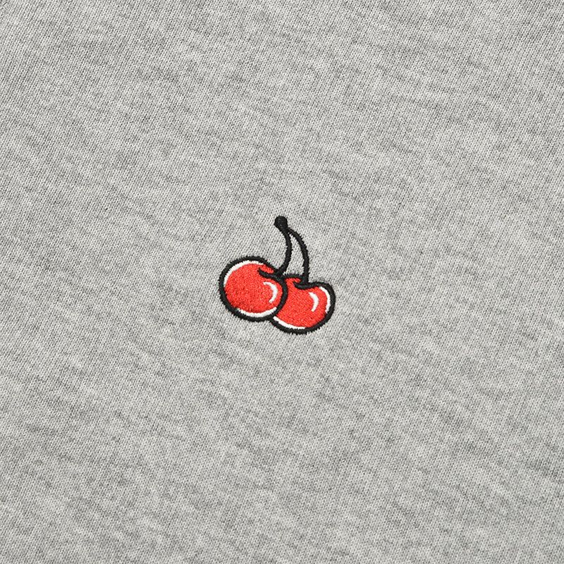 SMALL CHERRY REGULAR FIT HOODIE ZIP UP [MELANGE GRAY]
