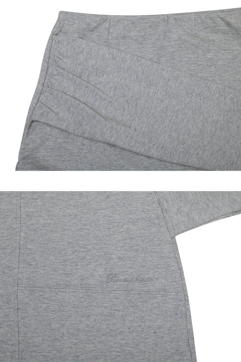 TIED LONG SKIRT melange grey