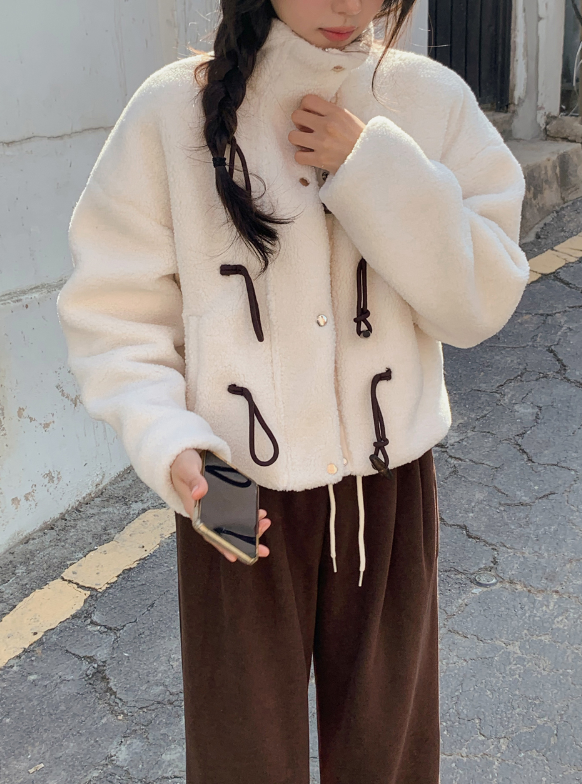 #Snow Boa Short Duffle Jumper (2color)