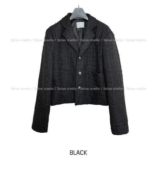 Flat Cropped Tweed Jacket