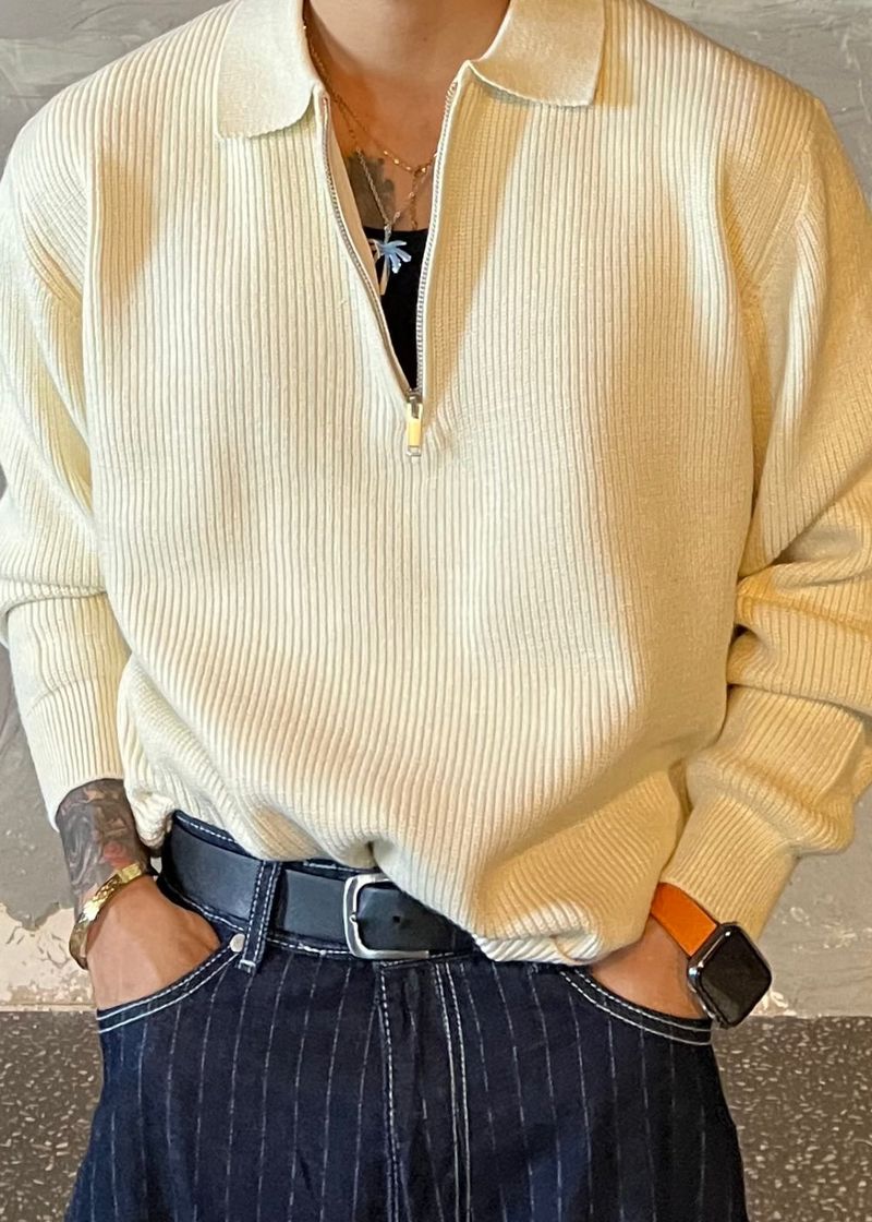 Berghazzi Semi-Zip-up Cara Knit 9COLOR