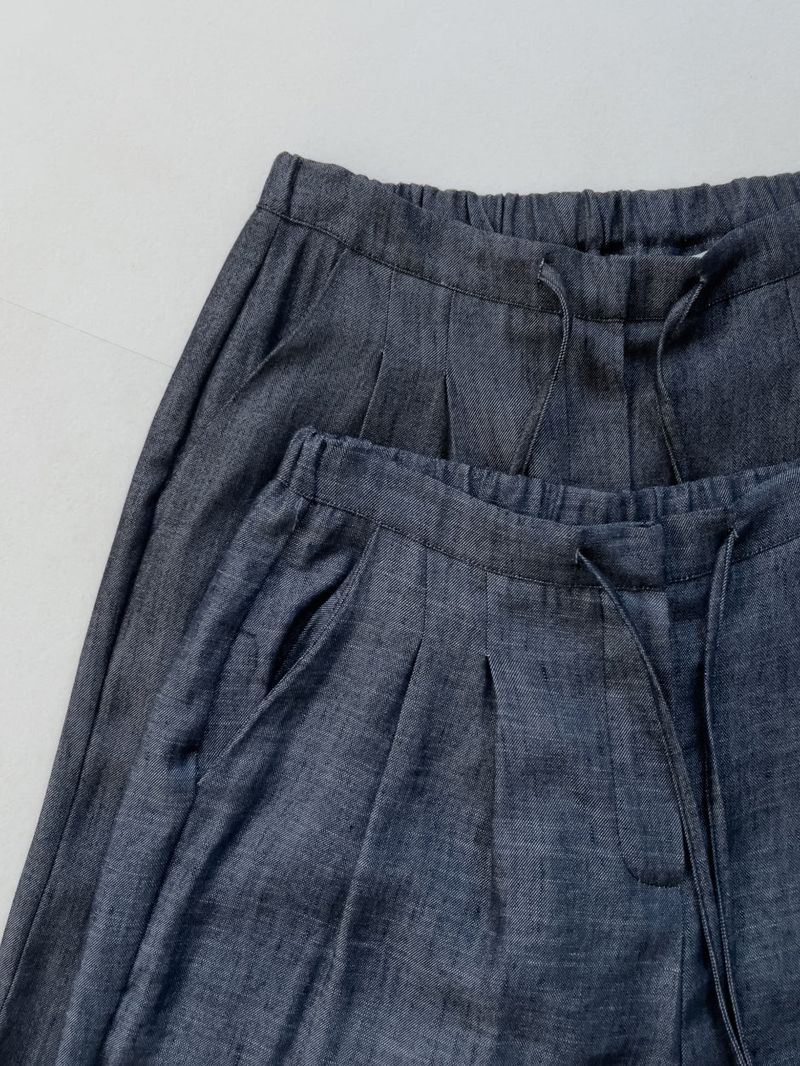 About Banding Wide Denim Pants