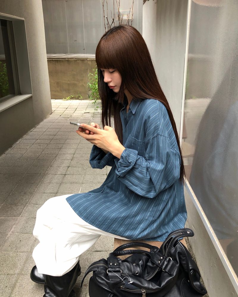 [ORIGINAL] Ain Stripe Oversized Shirt