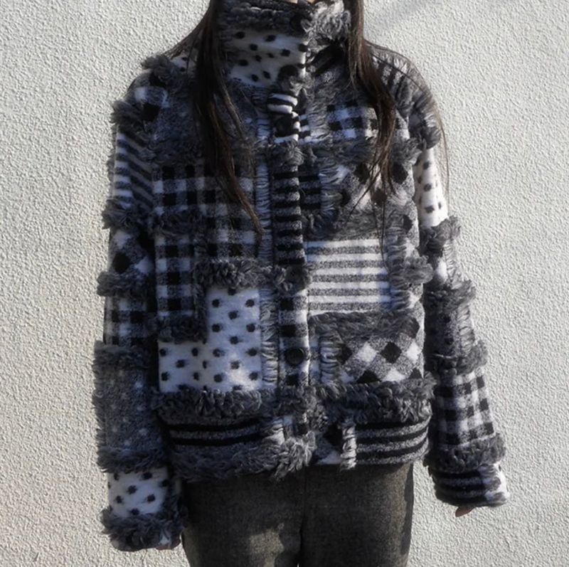 patch jacket cardigan