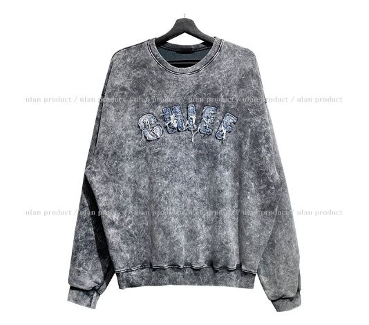 Snow denim patch sweatshirt
