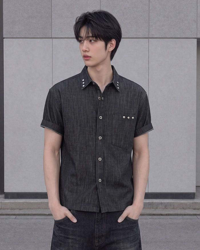 KIXI（キッシー）の「(M's) Rivet Denim Shirt（Tops）」