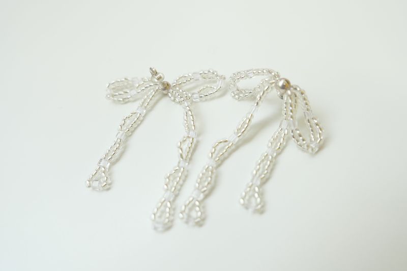 silver925 ribbon earrings