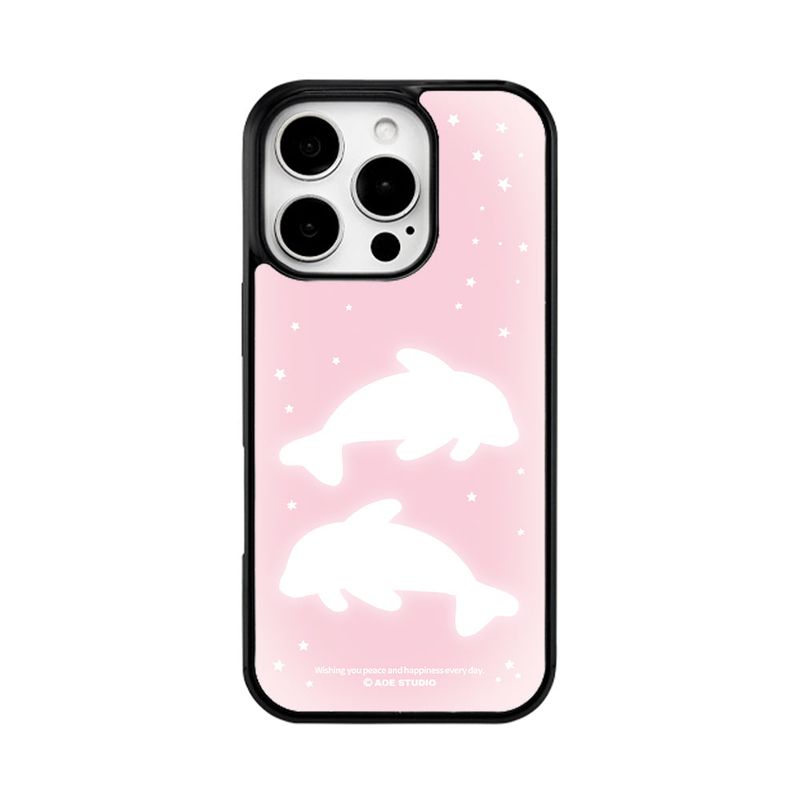 aoe studio（ アオエ スタジオ）の「[MADE] ラッキードルフィンエポキシバンパーケース - ピンク（スマホグッズ/小物）」