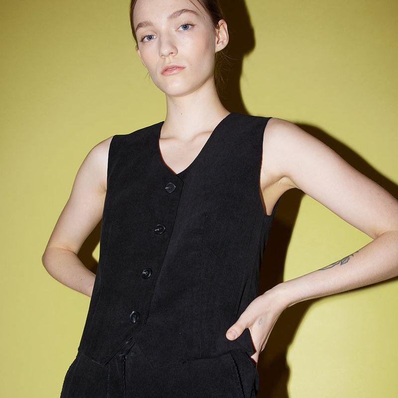 Corduroy vest black