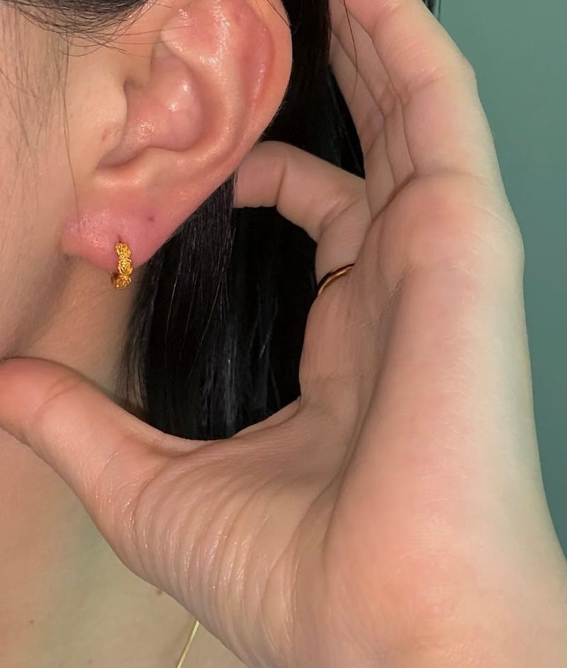  (silver925) ミニローズワンタッチピアス *gold