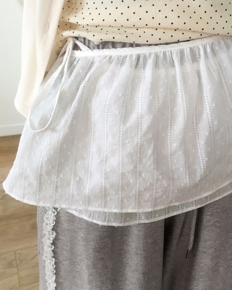 Hoolie Checkered Plain Lace Wrap Skirt