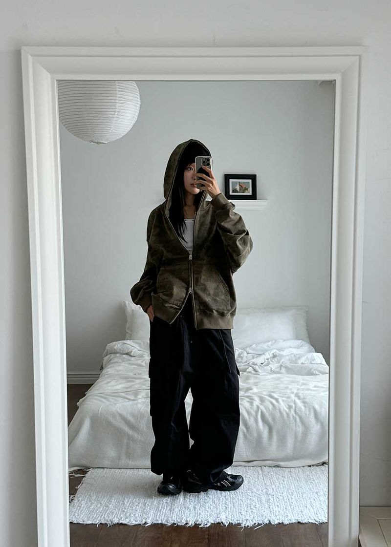 CAMO HOOD ZIP-UP