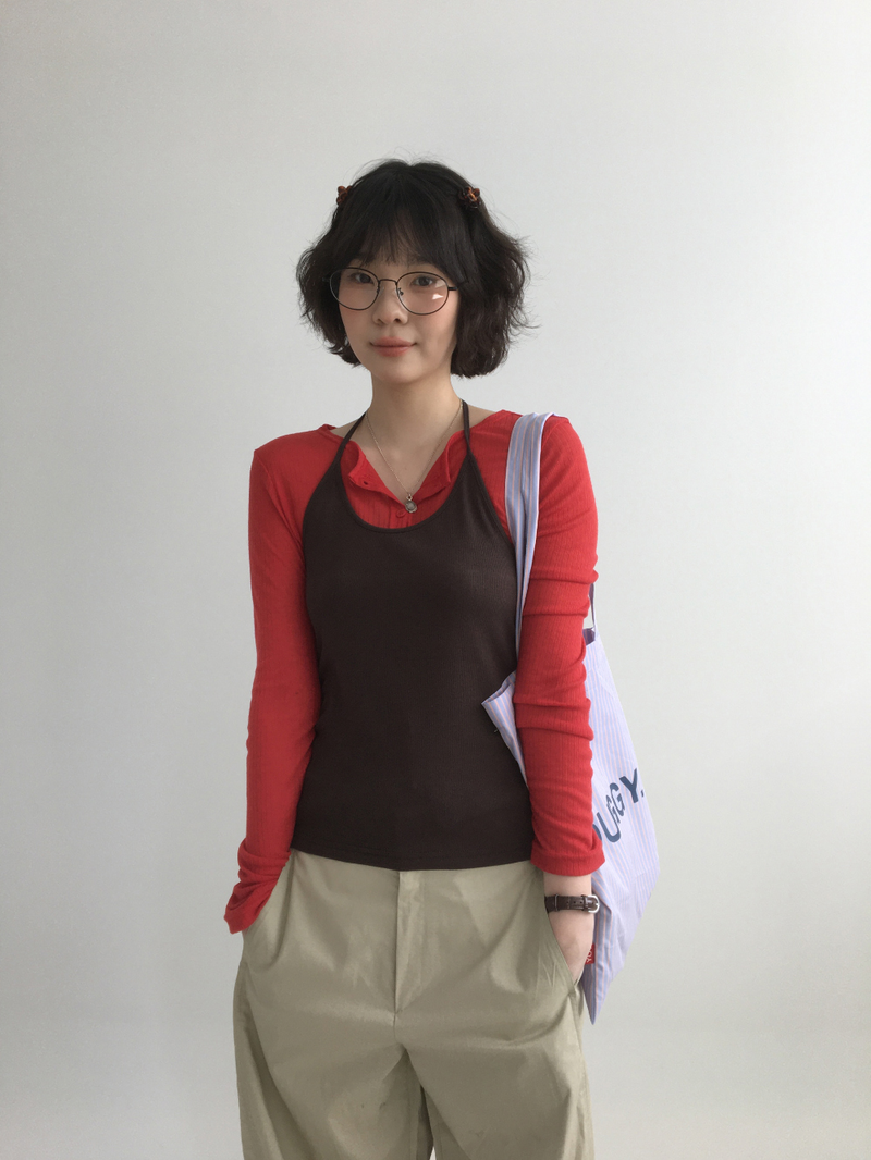 Triangle halterneck sleeveless top (5color)
