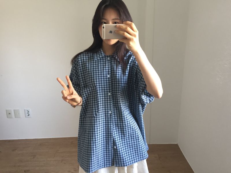 Overfit Nerd Check Shirt (2color)