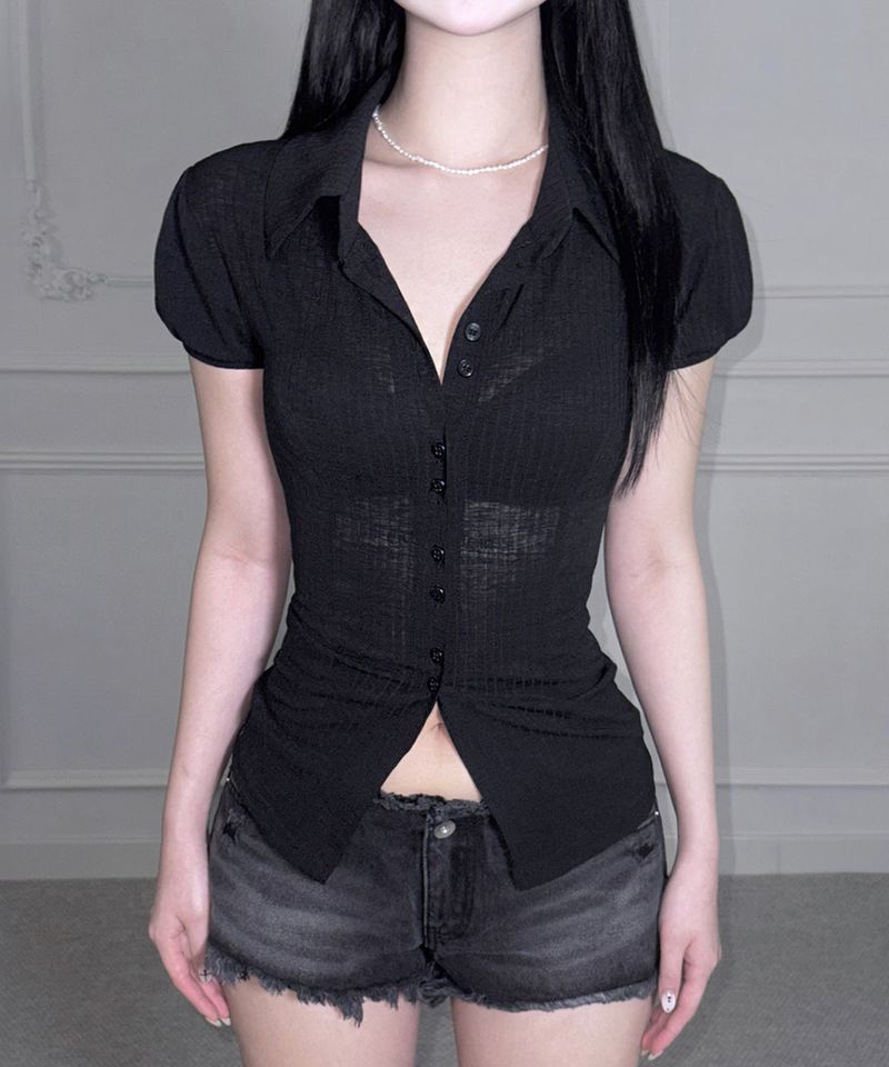 meego（ミーゴ）の「Carver Shirt (2colors)（Tops）」