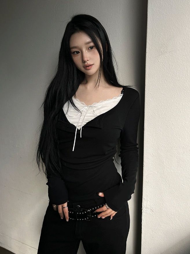 hatsukoshi（ハツコシ）の「Ribbon shirring layered top（Tops）」