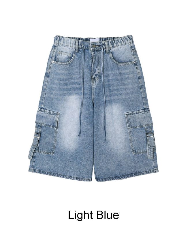 Letty Strap Cargo Bermuda Denim