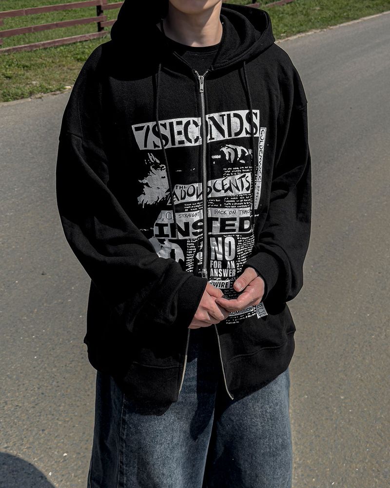 Second Oversized Fit Hoodie Zip-Up