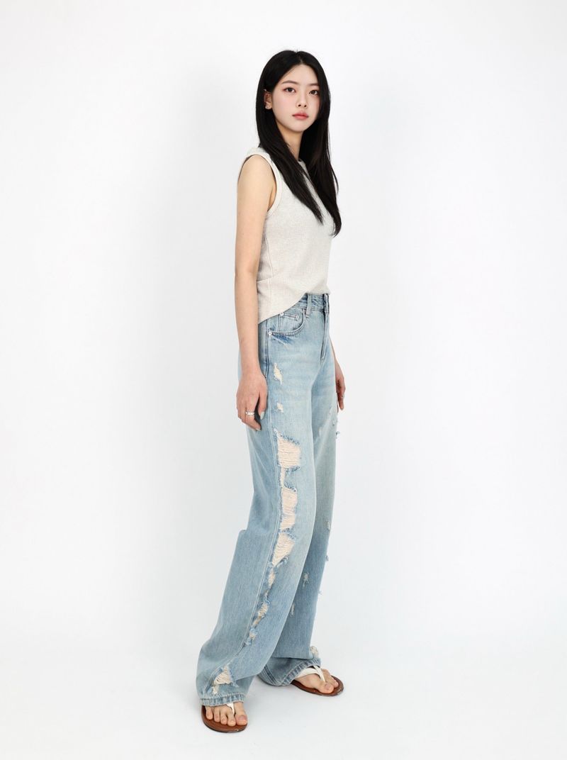 ur.fit（オールフィット）の「ティーンデストロイドスリムワイドデニムコード 26231（パンツ）」