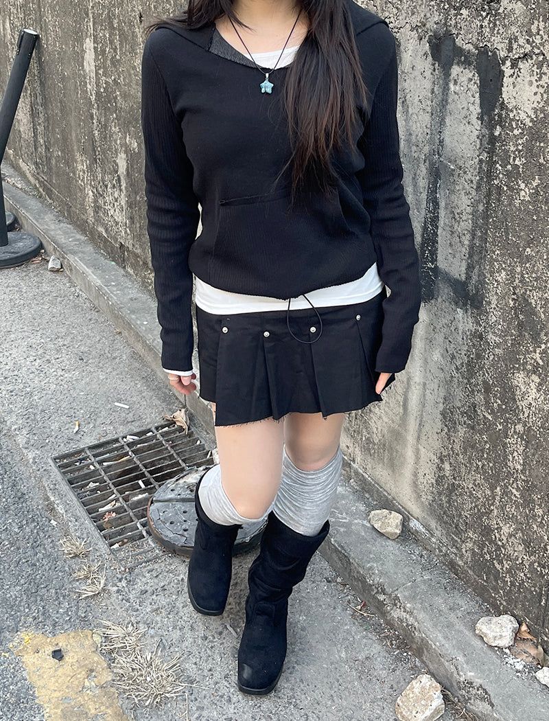 Mixed hooded sweatshirt.
