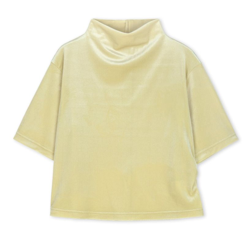 VELVET MOCK NECK SHIRING TOP