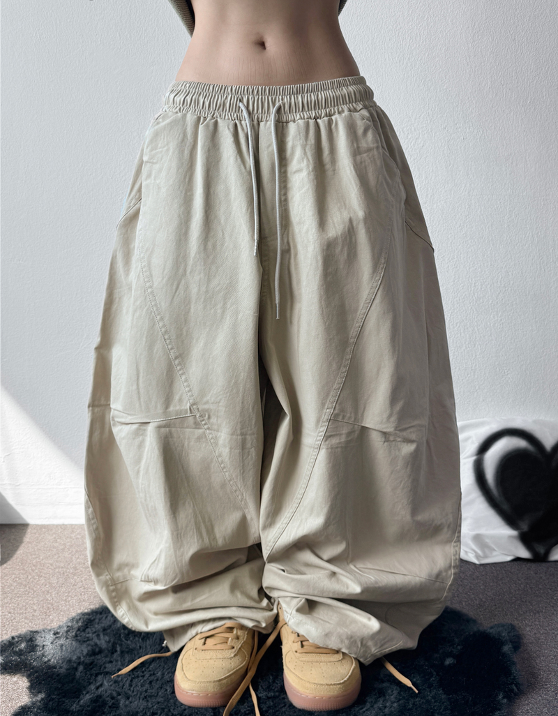 Hita Balloon Curve Cotton Long Pants 3 Color 