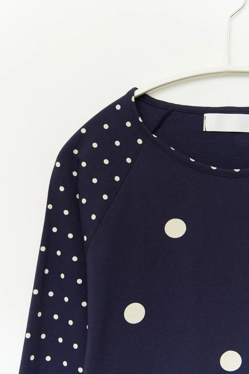 (W) Greek Dot Raglan Top