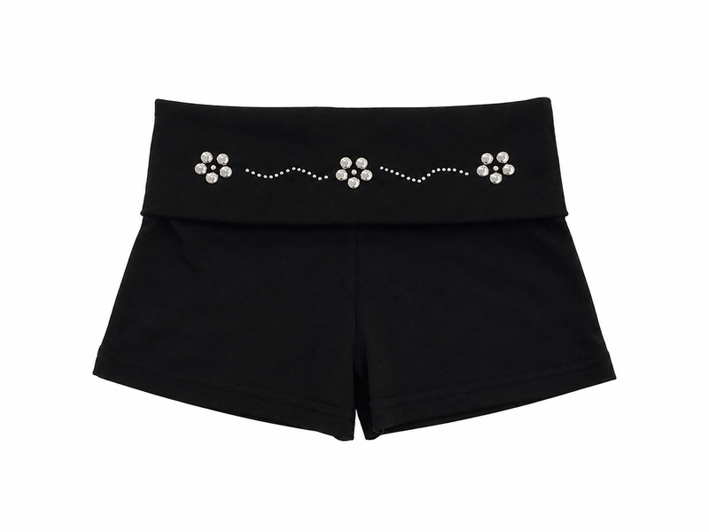 Flower Stud Fold Shorts(Skirt)