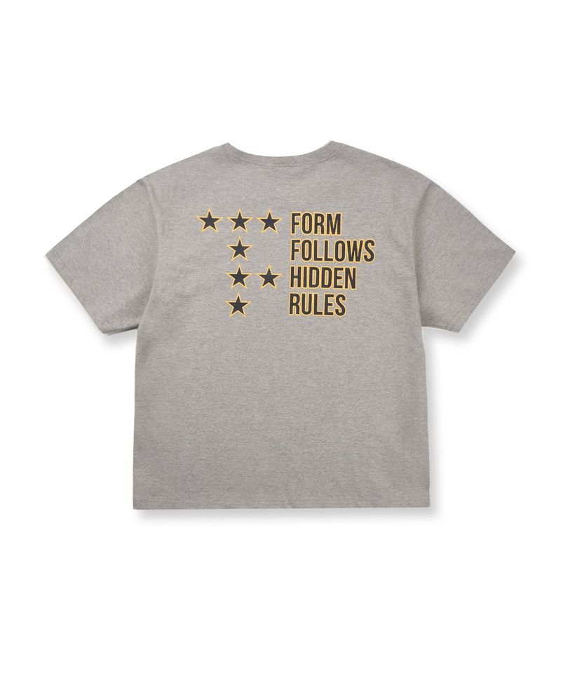 Star lettering cropped T-shirt - Gray