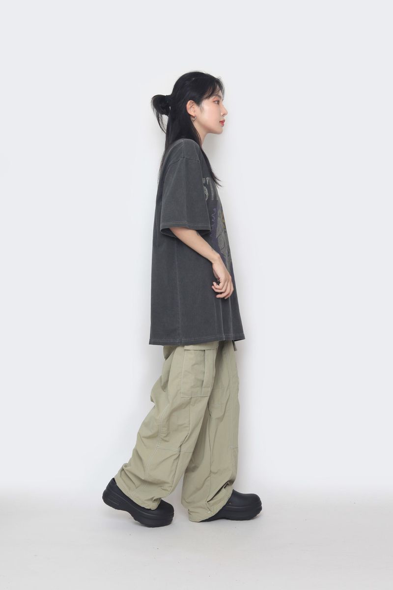 nylon stitch cargo pants