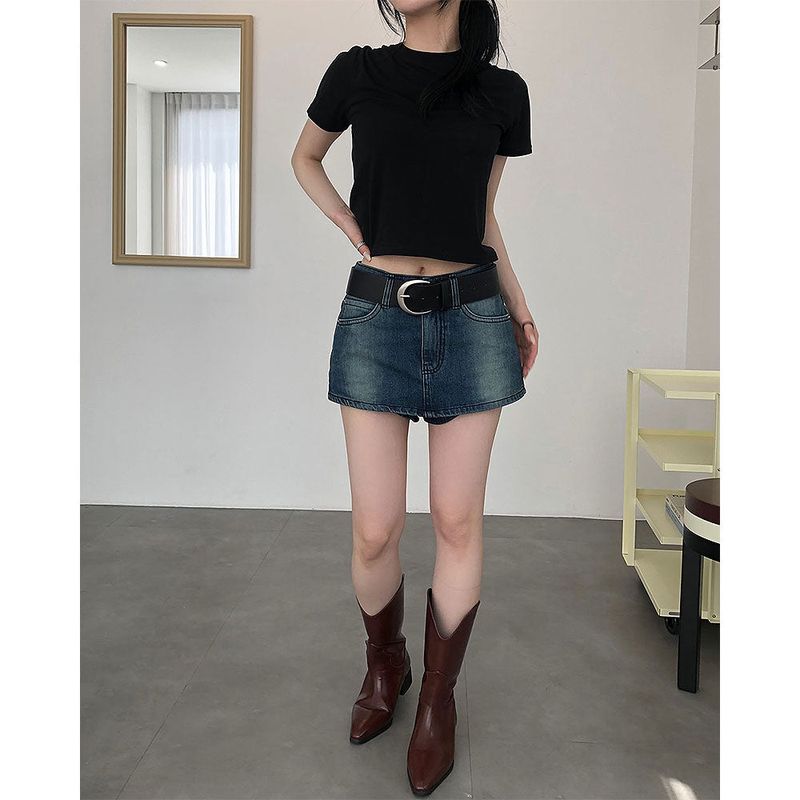 Tag MIni Denim Skirt