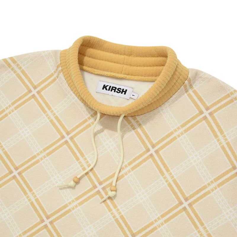 COLORING CHECK PATTERN SWEATSHIRT [MUSTARD]
