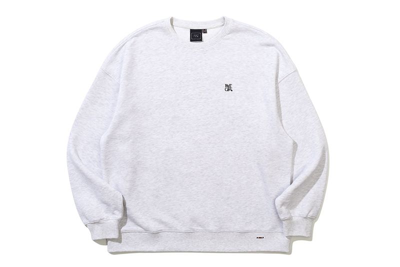 RMTCRW LABEL SWEAT SHIRT_LIGHT GREY