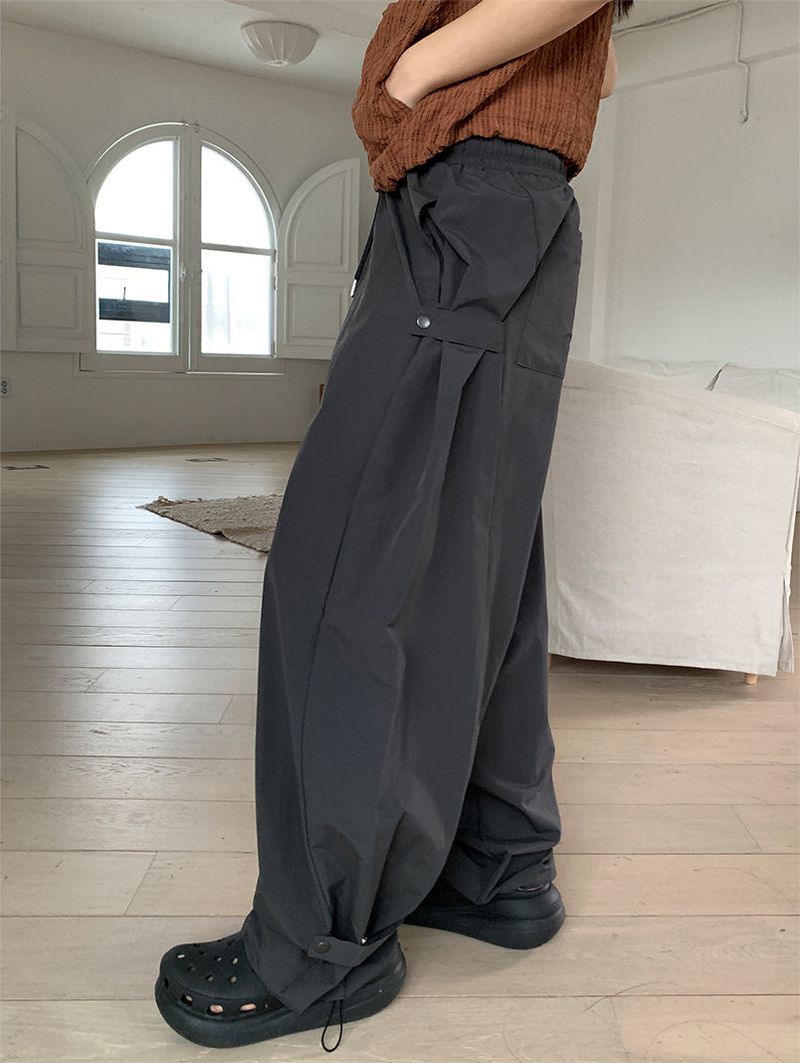 NYLON BIJO SNAP BUTTON PANTS (4C)