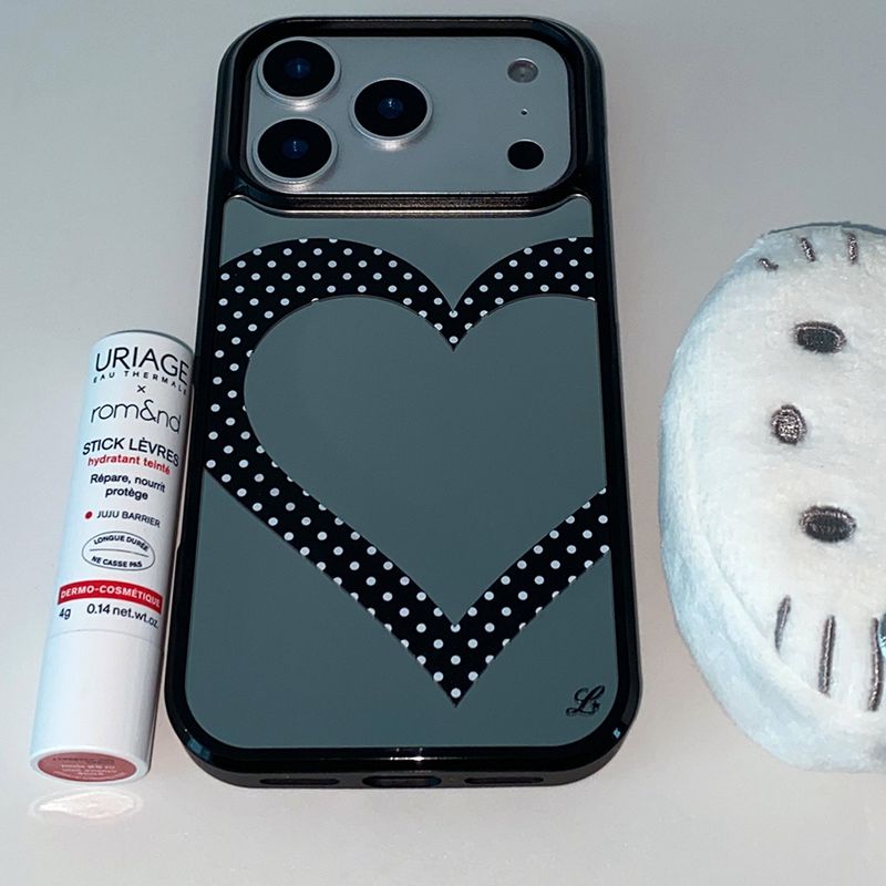 [MADE] [+MagSafe] HEART DOT PHONE CASE (black mirror bumper)