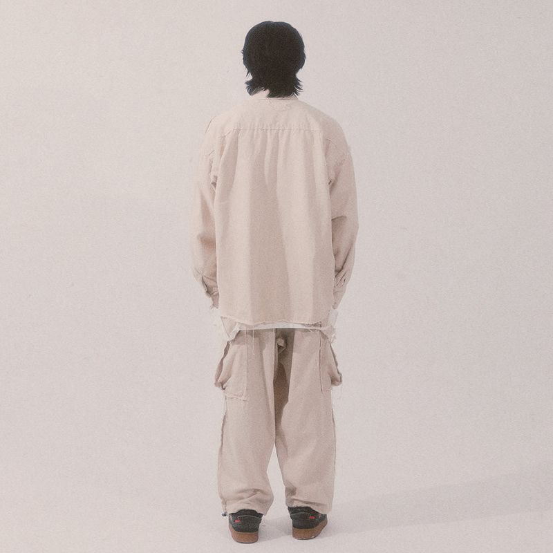 grunge plain shirt_lightbeige