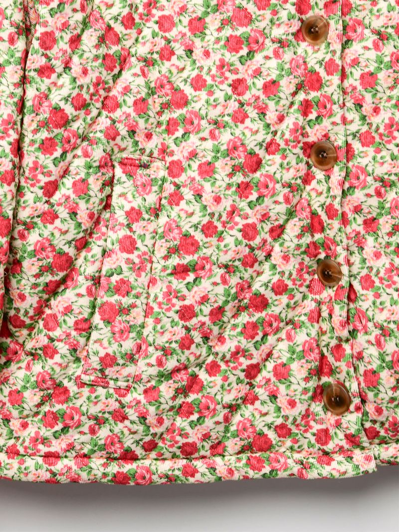 Flower Quilted Corduroy Napping Jacket (2colors)