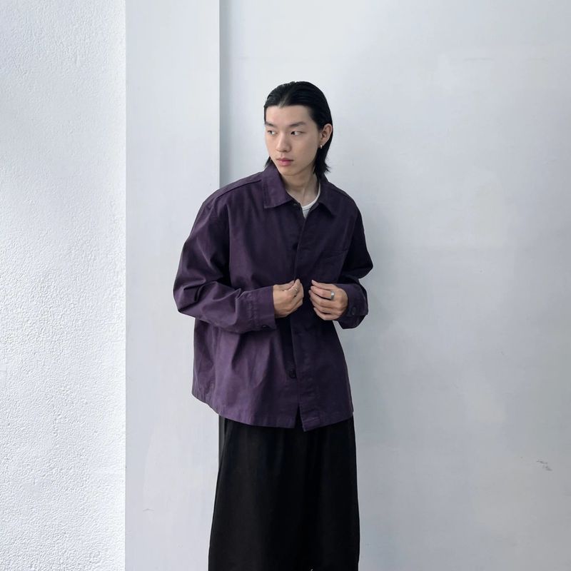 Muted Violet Shirt Jacket