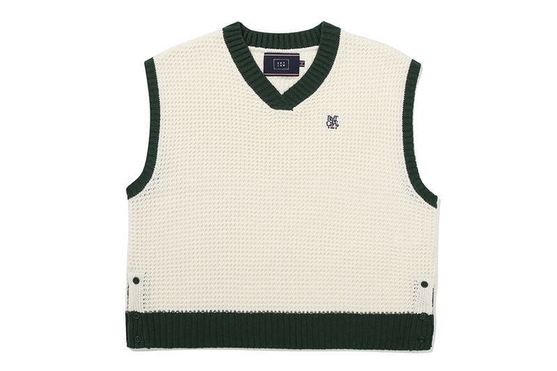 WAFFLE KNIT VEST_OATMEAL