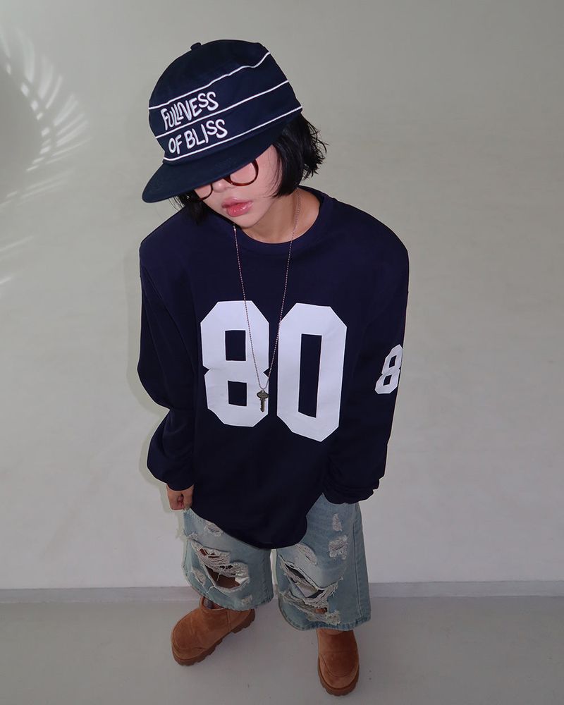 80 Number Oversized Fit Sweatshirt