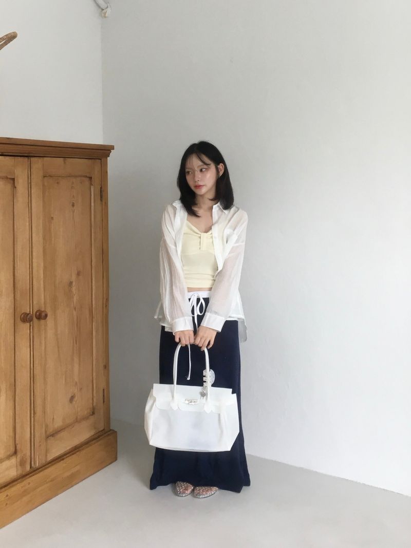 Airy Shell See-Through Shirt (7c)