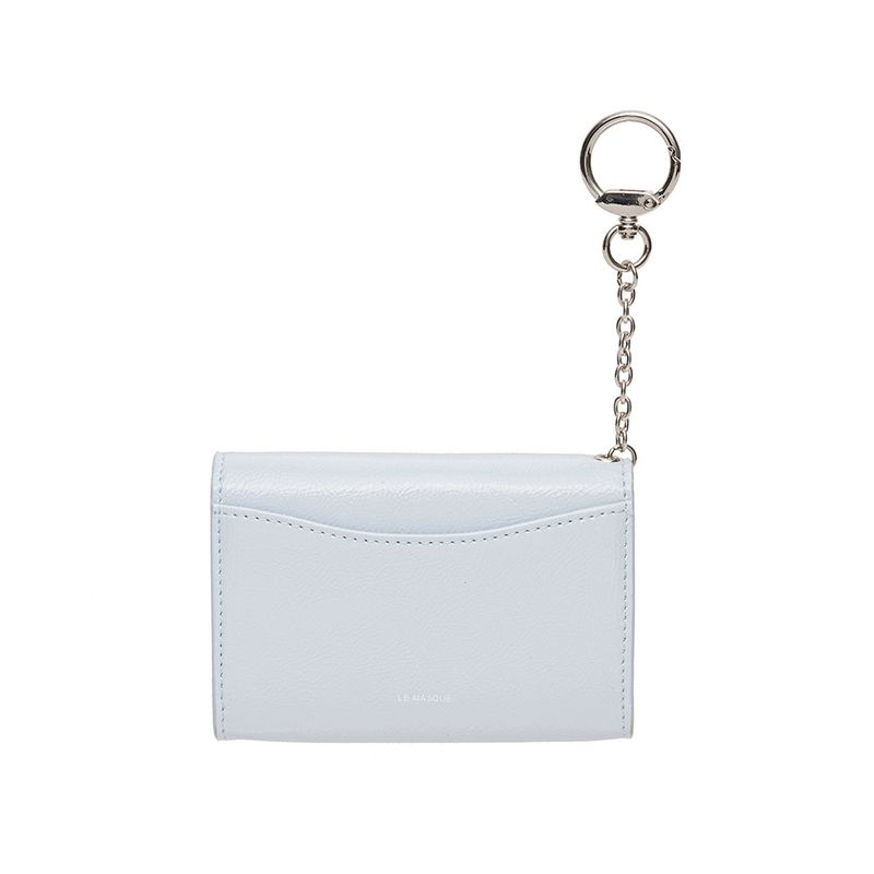 Heart Lock Keyring Multi Pouch Card Wallet Skyblue