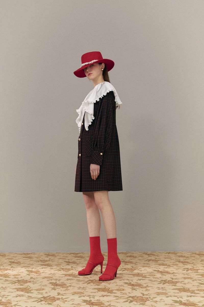Collared check dress