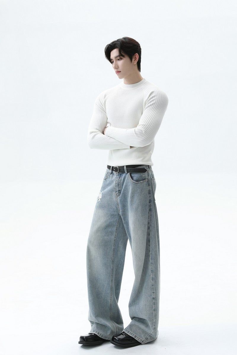 TURNTIDE（ ターンタイド）の「Ribbed Slim Fit Knit Tee（Tops）」