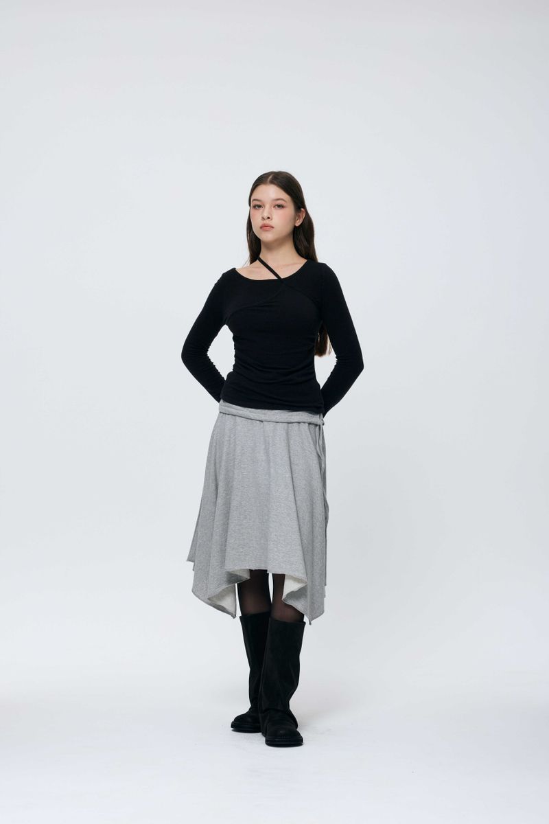 MUREN SHIRRING TOP / BLACK