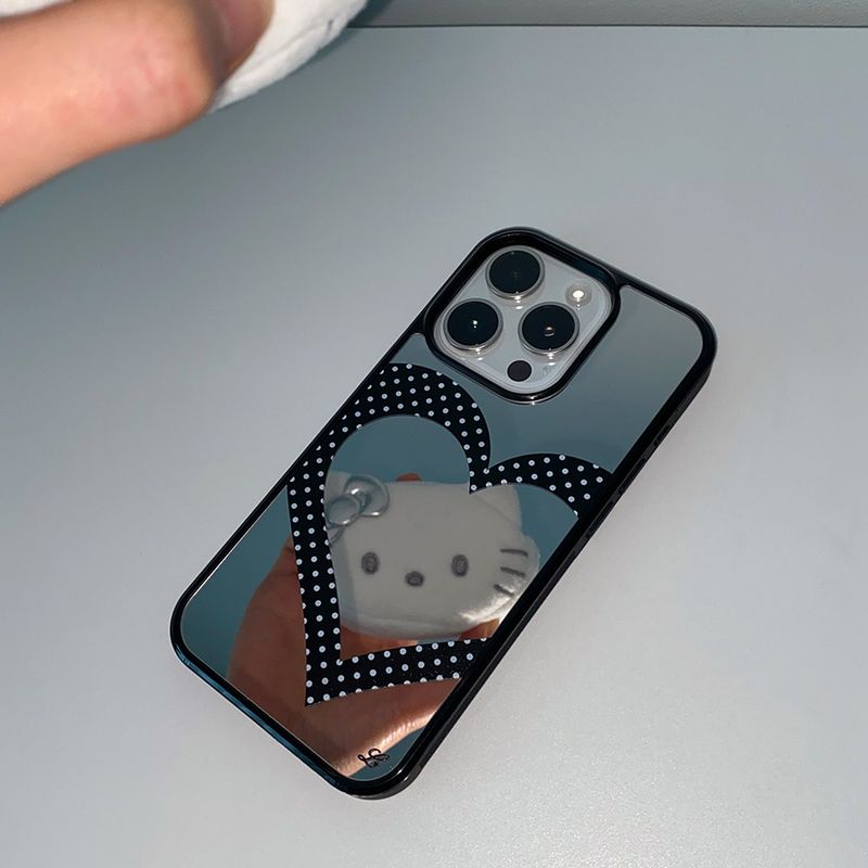 [MADE] HEART DOT PHONE CASE (black mirror bumper)