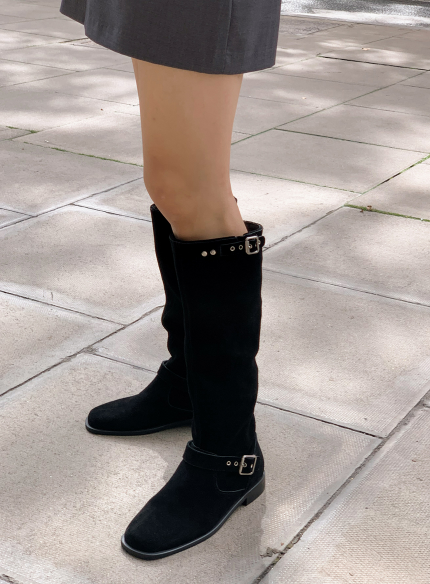 SHOPPERLAND(ショッパーランド)の「Belt Suede Long Boots(Shoes)」
