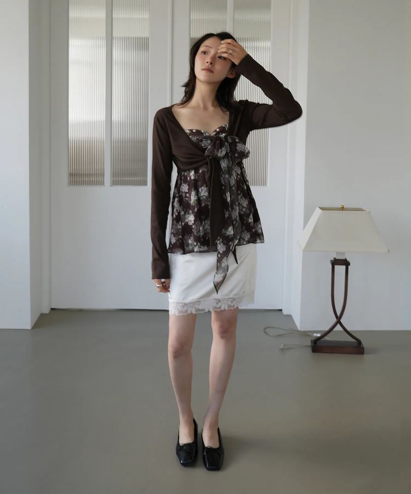 CottonSpan Bolero Top (2sizes) - Brown